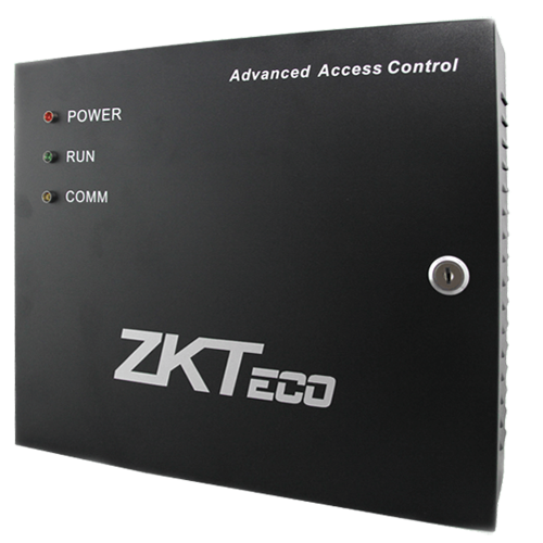 Caja controladora - Compatible con controladores ZK-INBIO - Tamper de apertura - Bloqueo con llave - Fuente de alimentación | Espacio para la batería - Indicadores LED de estado