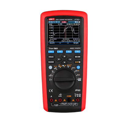 Multimetro con registrazione dati True RMS - Connessione al PC per il trasferimento dati - Misura AC/DC: fino a 1000V e 10A - Misurazione di resistenza, capacitanza, conduttanza - Misurazione di frequenza, temperatura, continuità - Registrazione di dati e