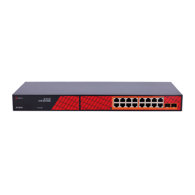 Safire Switch Hi-PoE - 16 porte PoE + 2 SFP - Velocità porte Gigabit 10/100/1000Mbps - 14 Porte PoE+ 30W + 2 Porte Hi-PoE 60W - PoE Watchdog - Fino a 300W Potenza PoE totale