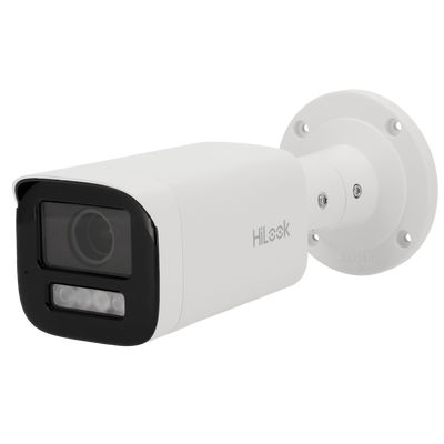 HiLook - Telecamera Bullet IP - Risoluzione 6 Megapixel (3200x1800) - Ottica varifocale motorizzata 2.8~12 mm | Microfono - Luce ibrida 50 m | PoE IEEE802.3af | MicroSD - Rilevamento del movimento 2.0 | IP67