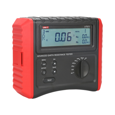 Misuratore della resistenza di terra - Display LCD - Misurazione della resistenza di terra fino a 40kΩ - Misura della resistività del suolo fino a 40kΩ - Memorizzazione dei dati - Spegnimento automatico