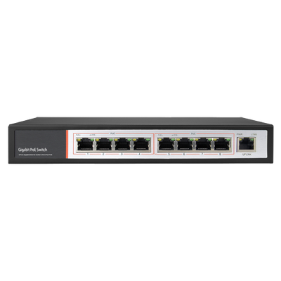 Safire | Switch PoE Gigabit - 8 porte PoE + 1 Uplink RJ45 - Velocità 10/100/1000 Mbps - Potenza 30 W per porta - Potenza massima totale 96 W - Norma IEEE802.3at (PoE) / af (PoE+)