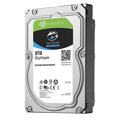 Seagate Skyhawk hard drive - 3 TB capacity - SATA 6 GB/s interface - Model ST3000VX006 - Special for video recorders - Alone or installed on DVR
