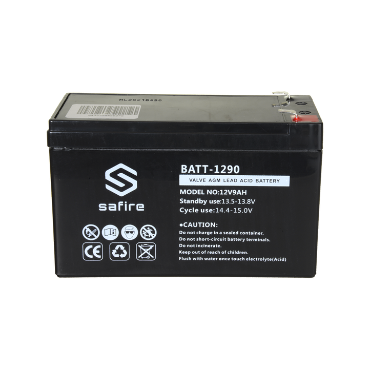 Rechargeable battery - AGM lead-acid technology - Voltage 12 V - Capacity 9.0 Ah - 100 x 151 x 65 mm / 2570 g - For backup or direct use
