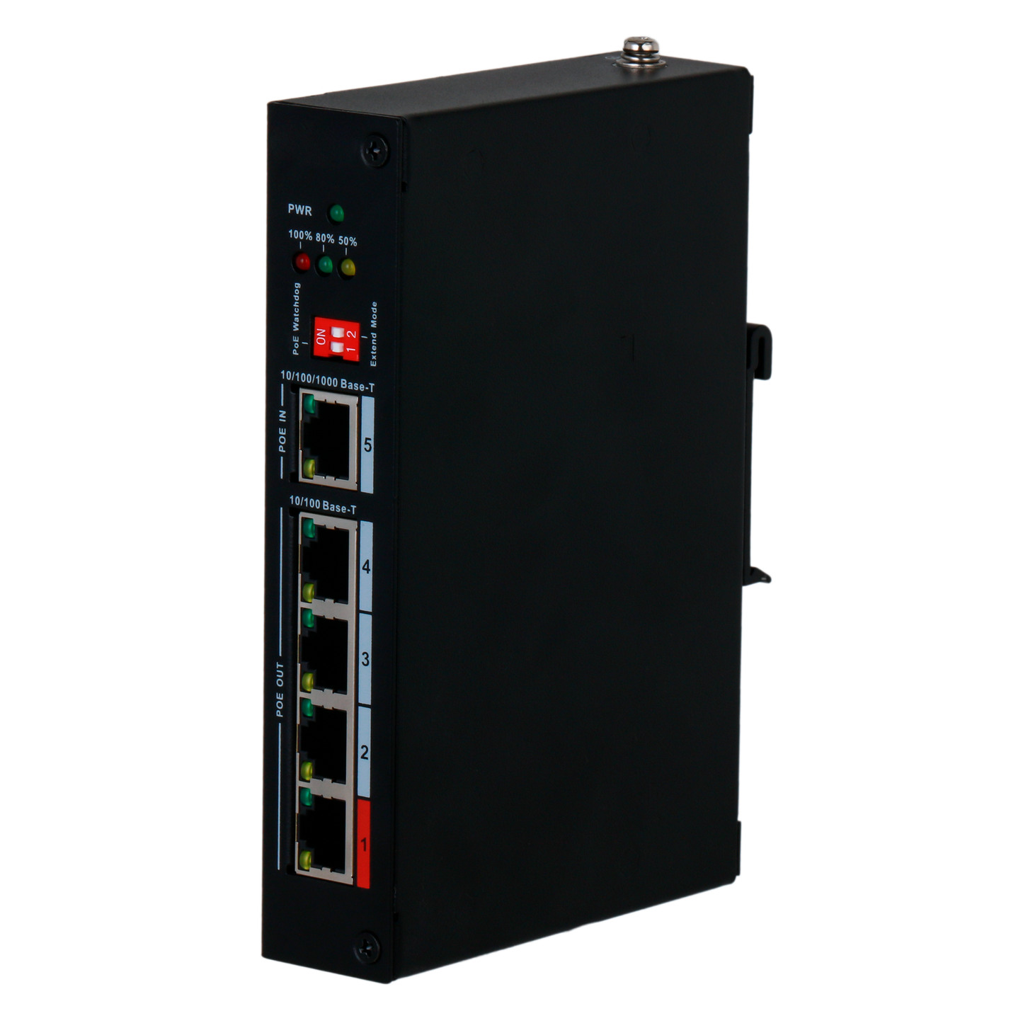 Dahua - Estensore PoE  - Permette di ampliare la distanza di alimentazione POE - Velocità 4x 10/100Mbps + 1x 10/100/1000Mbps - 4 Porte PoE Out FE + 1 Porta PoE In GE - 3x Porte PoE+ 802.3af/at + 1 Porta Hi-PoE