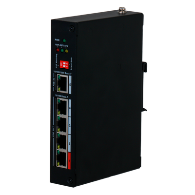 Dahua - Estensore PoE  - Permette di ampliare la distanza di alimentazione POE - Velocità 4x 10/100Mbps + 1x 10/100/1000Mbps - 4 Porte PoE Out FE + 1 Porta PoE In GE - 3x Porte PoE+ 802.3af/at + 1 Porta Hi-PoE