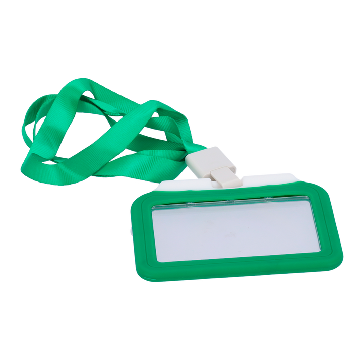 Porta-tarjetas - Disposición horizontal - Láminas de plástico protectoras - Fabricado en silicona - Color verde