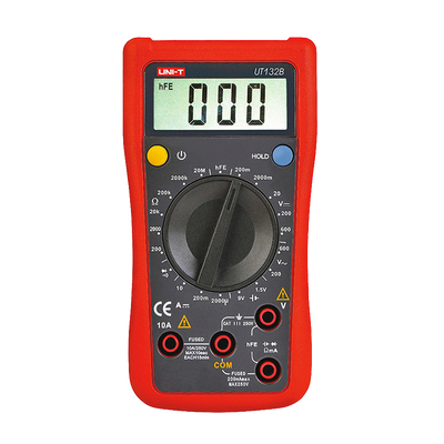 Multimetro digitale portatile - Misurazione della tensione DC e AC fino a 600V  - Misura della corrente DC fino a 10A - Misurazione della resistenza | Test di diodi e hFE - Misura della temperatura - Cicalino per test di continuità