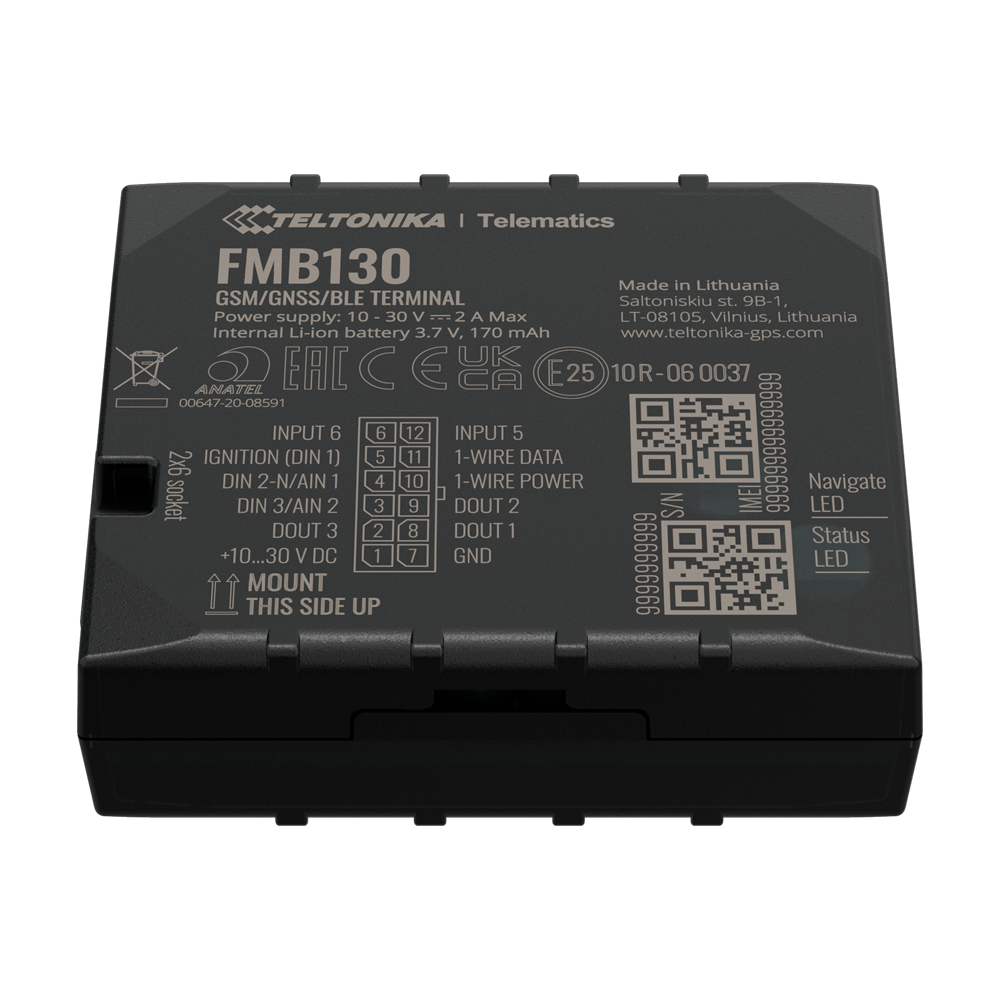 Tracker avanzato per veicoli - Collegamento del cablaggio interno - Installazione occulta sotto il cruscotto - 2G e BLE per TK-EYE - Micro-SIM + eSIM - Ingressi e uscite D/A