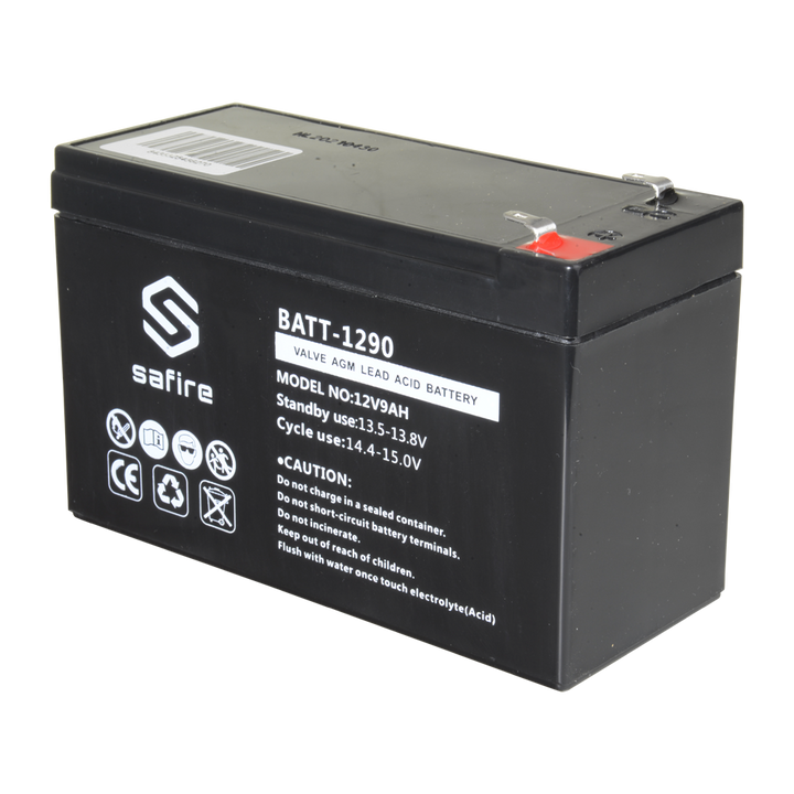 Rechargeable battery - AGM lead-acid technology - Voltage 12 V - Capacity 9.0 Ah - 100 x 151 x 65 mm / 2570 g - For backup or direct use