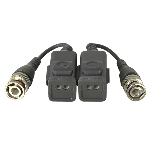 SAFIRE Passive Twisted Pair Transmitter with Splicing Button - Optimized for HDTVI, HDCVI, AHD and CVBS - 1 Video Channel - Passive, 2 Pin Connector - Distance: 150 ~ 500m - 2 Units