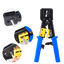 Alicates para prensar conectores - Modelo profesional de alta calidad - Conector: EZ-RJ45, RJ11, RJ12 y RJ22 - Cable: UTP - Fácil y rápido de usar - Cuchilla cortacables