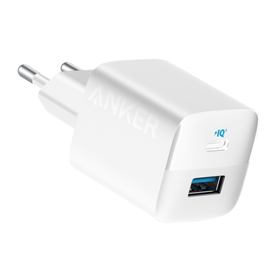 Anker - Caricabatterie USB - Potenza 33W - Ricarica veloce  - Uscite USB-C, USB-A - Colore bianco