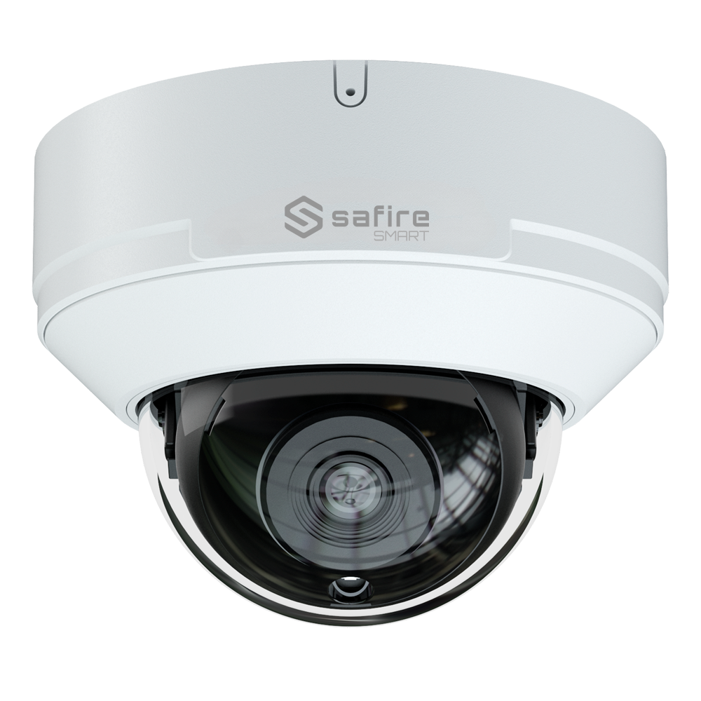 Safire Smart - Cámara Domo 4 en 1 Gama E1 - 2 Mpx (1920x1080), 1/2.8" CMOS Starlight - Lente 2.8 mm | Alcance IR 20 m - DWDR, HLC, BLC, AGC - Resistente al agua IP67, Antivandálico IK10