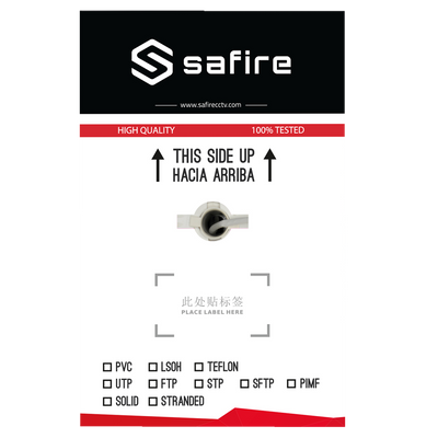 Cable UTP Safire - Categoría 6A - Conductor BC, pureza 99,9% cobre - Cumple el test Fluke 100m - Bobina de 305 metros - Diámetro 5,6 mm