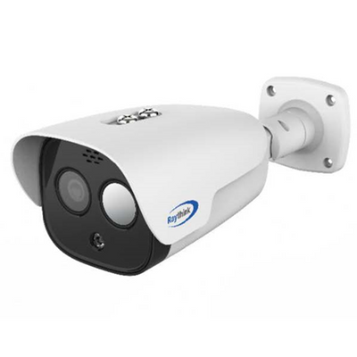 Cámara térmica IP Raythink FC2 series - Sensor térmico VOx FPA 256x192 12μm |Lente 3.2mm - Sensor visible 1/2.8&quot; CMOS | 5Mpx | Lente 4mm - Sensibilidad térmica ≤40mK - Rango medición temperatura -20ºC~550º/±2ºC o ±2% - Detección de preventiva de ince