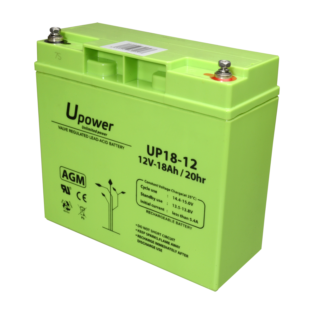 Upower - Rechargeable battery - AGM lead-acid technology - Voltage 12 V - Capacity 18.0 Ah - 167.5 x 181.5xx 77/ 5700g - For backup or direct use