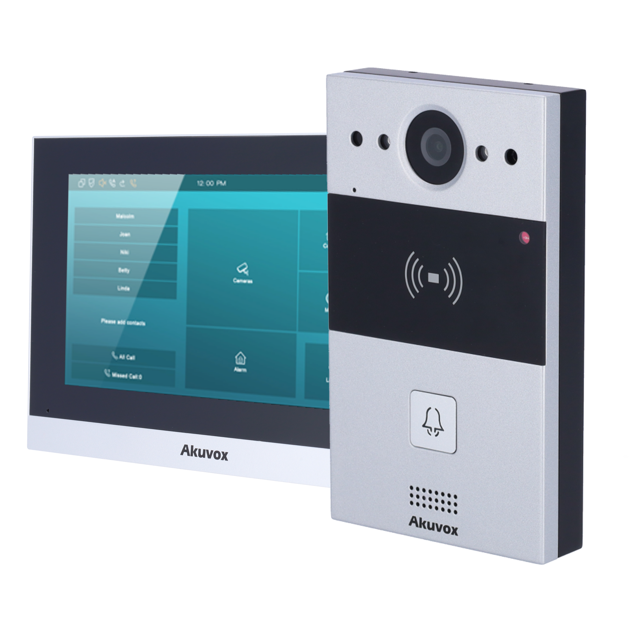 Wall-mounted video door phone kit - 2-wire & WiFi technology | External station and monitor - Crystal Clear two-way audio - EM/MF and NFC reader - 1 relay output | Cloud maintenance - Connect monitor and outdoor station via Cloud