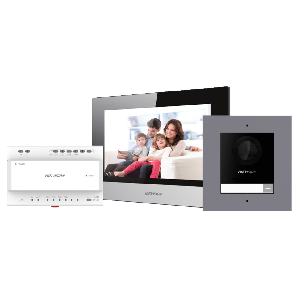 Kit de videoportero  - Tecnología 2 hilos con WiFi y TCP/IP - Placa y monitor | Permite más de un moni - Firmware de fácil configuración sin red - App móvil con P2P | Relés internos en monitor - Montaje sobre superficie