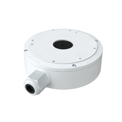 Safire Smart junction box - For dome cameras - Suitable for outdoor use - Roof or wall installation - Base diameter 155.4 mm - Cable gland