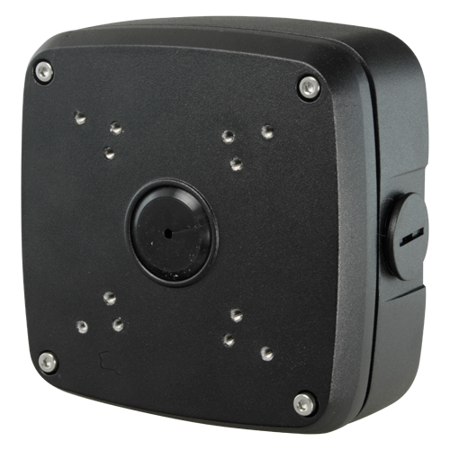Scatola di giunzione - Adatto per diverse telecamere - Per esterni - Installazione a tetto o parete - Colore nero - Pin cavo