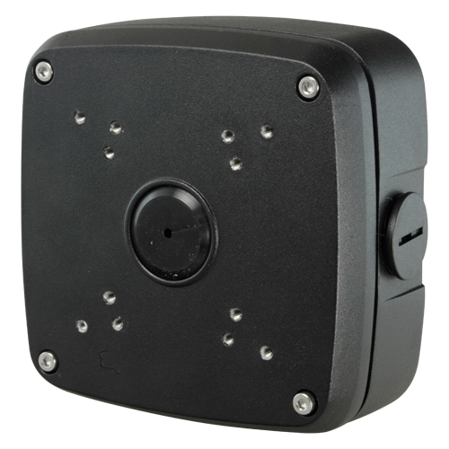 Junction box - Suitable for several cameras - For outdoor use - Roof or wall installation - Black color - Hollow pin