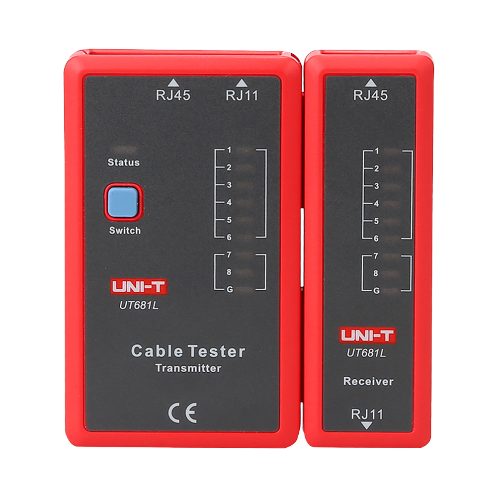 Cable tester - RJ45/RJ11 cable status check - Fast mode and slow mode tests - Auto power off