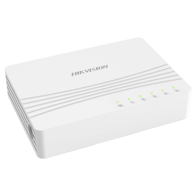 Interruttore da tavolo Hikvision - 5 porte RJ45 - Velocità 10/100/1000 Mbps - Plug &amp; Play - Basso consumo