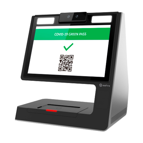 Lector de códigos QR Green Pass - Sistema operativo Android - Cámara de 2 Mp - Doble pantalla LCD de 10" - TCP/IP, USB y WiFi - Salida de audio