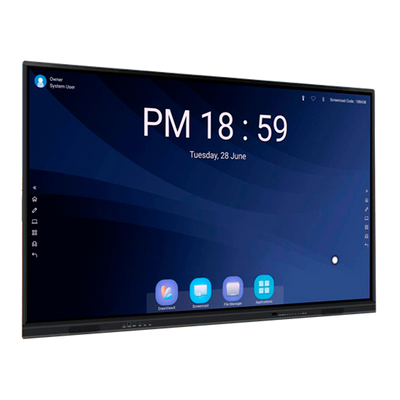 Monitor interattivo 75" con risoluzione 4K - Webcam USB con risoluzione 4K - Supporto da parete e da pavimento con manovella