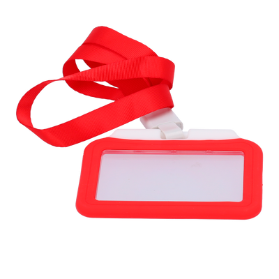 Portatarjetas - Disposición horizontal - Láminas protectoras de plástico - Fabricado en silicona - Color rojo