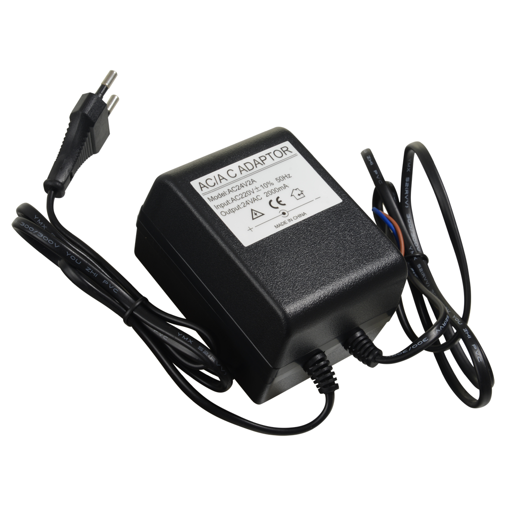 Trasformatore AC/AC - Ingresso AC 220 V - Uscita AC 24 V 2 A - Lunghezza dei cavi 1 m - 90 (Al) x 65 (La) x 55 (Lu) mm - 773 g - Innowatt