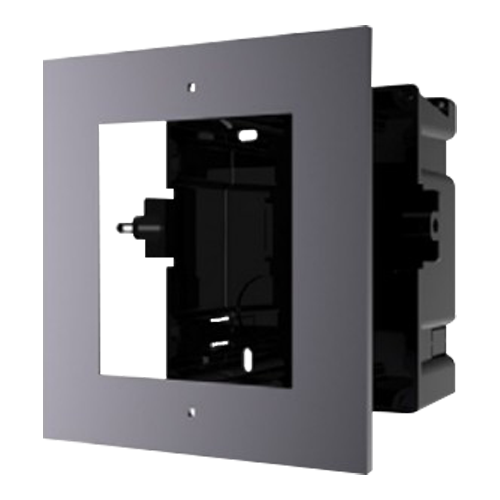 Front panel and flush-mounted register box - For 1 module - Specific for Safire video intercom systems - Compatible with Safire modules - Plastic box - Aeronautical aluminum panel