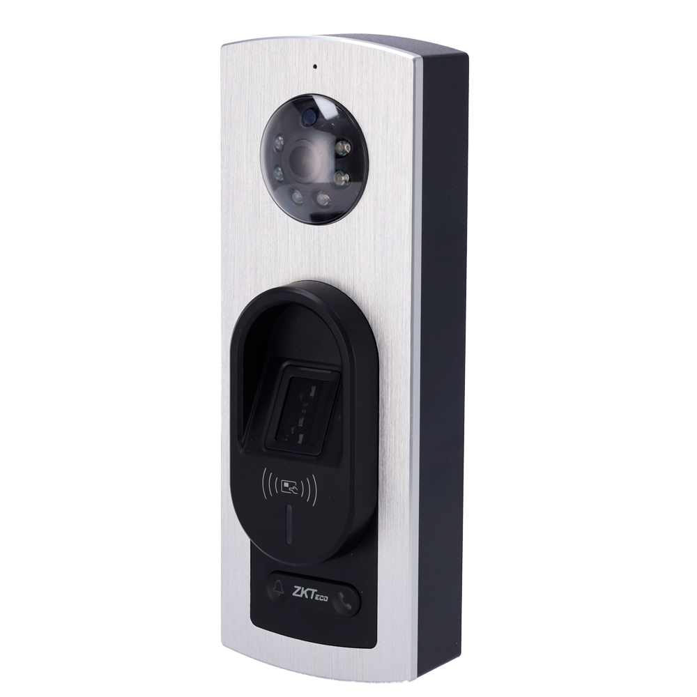 Access control with video intercom - Biometric and EM card - 10,000 fingerprints | 200,000 logs - TCP/IP, RS485, Wiegand and relay - Suitable for outdoor IP65 - Compatible with ZKTeco software | ZSmart app
