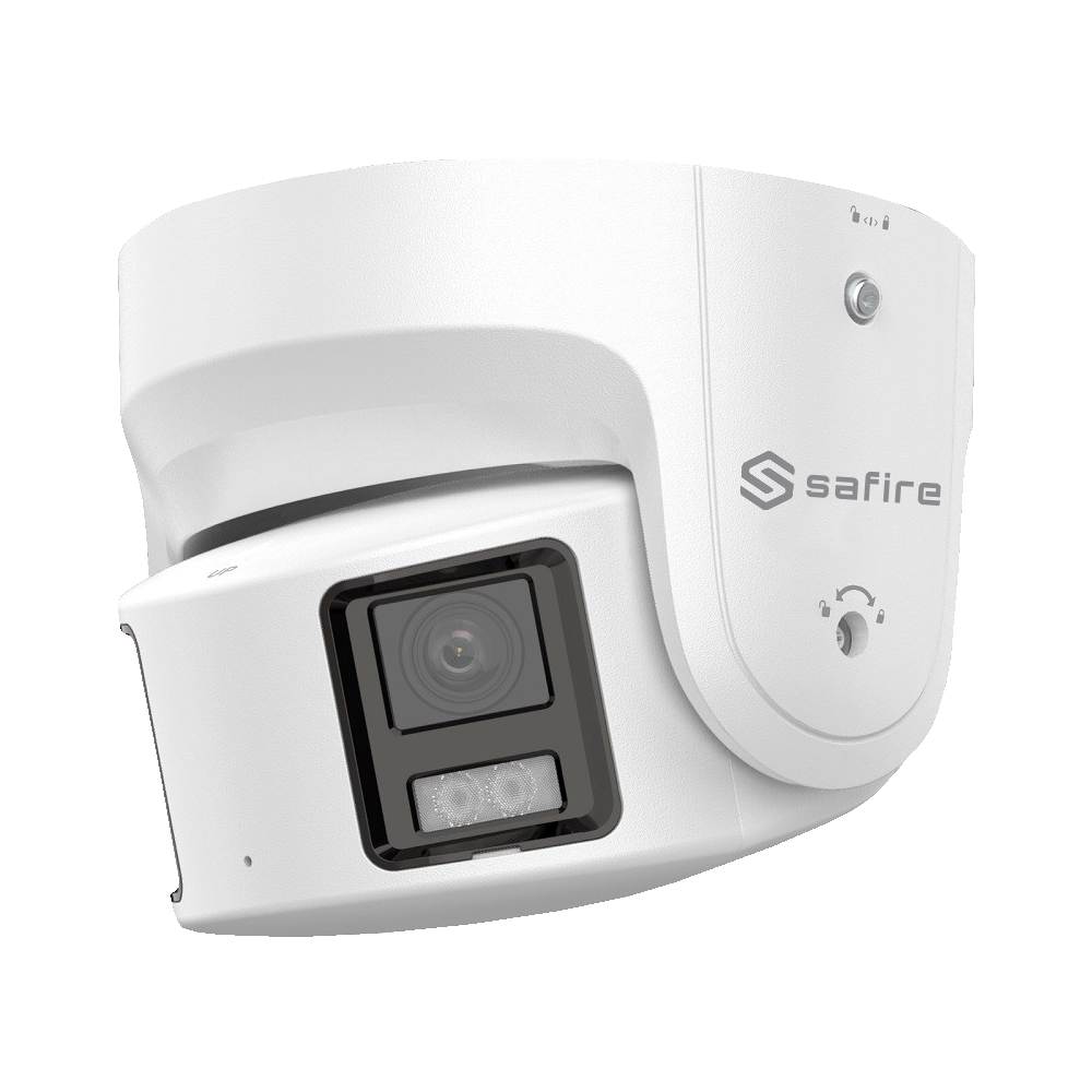 Telecamera Panoramica Turret 4 Megapixel - 2x 1/2.5" Progressive Scan CMOS - Ottica 2.8mm, Visione panoramica 180º - IR Distanza 30m - Truesense2: Miglioramento del filtro per i falsi allarmi - Protezione IP67, PoE 802.3af