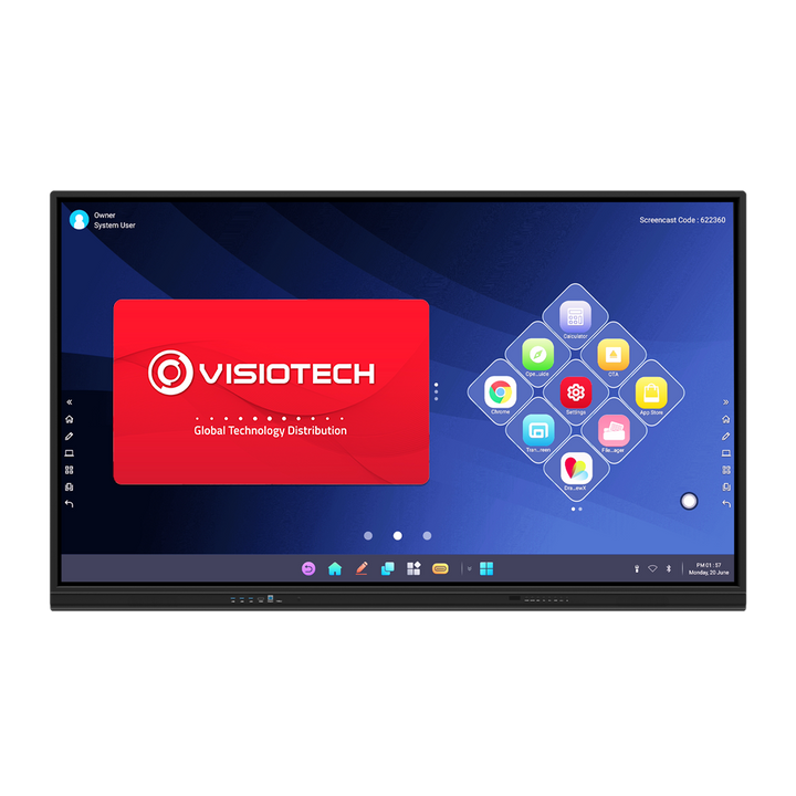 Pantalla interactiva IBOARD 75'' 4K - Pizarras laterales con digitalización de escritu - Resolución 3840x2160 - Entradas HDMI, VGA, DP, Type-C, LAN, USB, OPS - Ángulo de visión 178º - Altavoces integrados