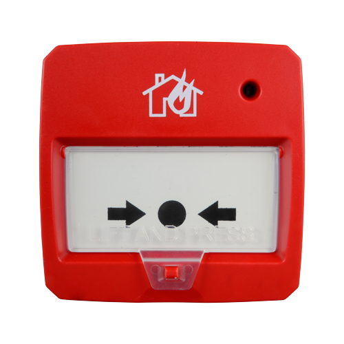 Pulsante convenzionale riattivabile - Certificato EN54 - Indicatore LED - Installazione in superficie - Riattivato manualmente o con chiave