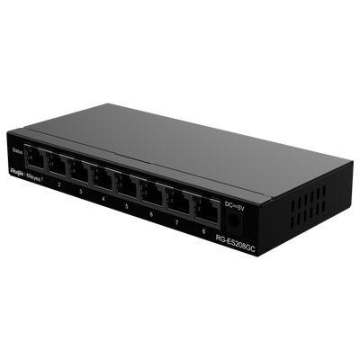 Reyee Cloud Layer 2 Switch - 8 Gigabit RJ45 Ports - 10/100/1000 Mbps Port Speed ​​- Plug &amp; Play - VLAN/Port Isolation/Loop Detection - Port Speed ​​Limit
