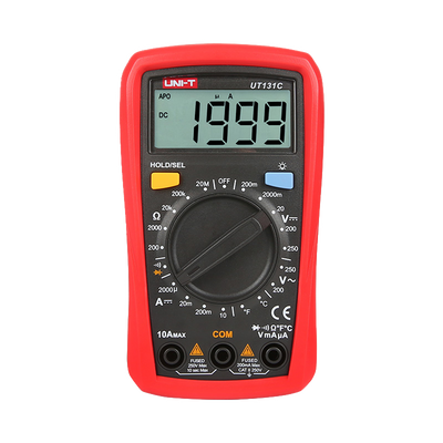 Multimetro digitale portatile LCD - Misurazione della tensione DC e AC fino a 250V - Misura della corrente DC fino a 10A - Misura della temperatura - Misurazione di resistenza - Cicalino per test di continuità