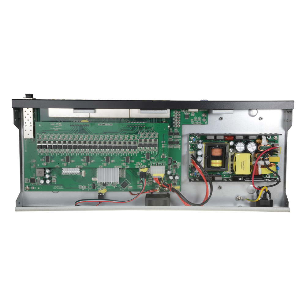 Switch PoE - 24 porte PoE + 2 Gigabit SFP - Velocità 10/100/1000 Mbps - 46 W per porta 802.3af/at / Massimo 250W - VLAN/STP/RSTP/MSTP/ACL/QoS/802.1X - LACP/Static LAG/DHCP Snooping/IGMP Snooping