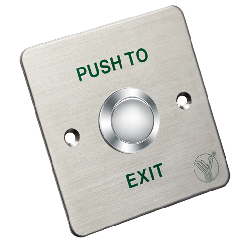 Door release button - Dual function: NO/NC/COM - Recessed or surface mounted with MBB-811C-M - Dimensions 86x86x29 mm - Professional use - Stainless steel finish