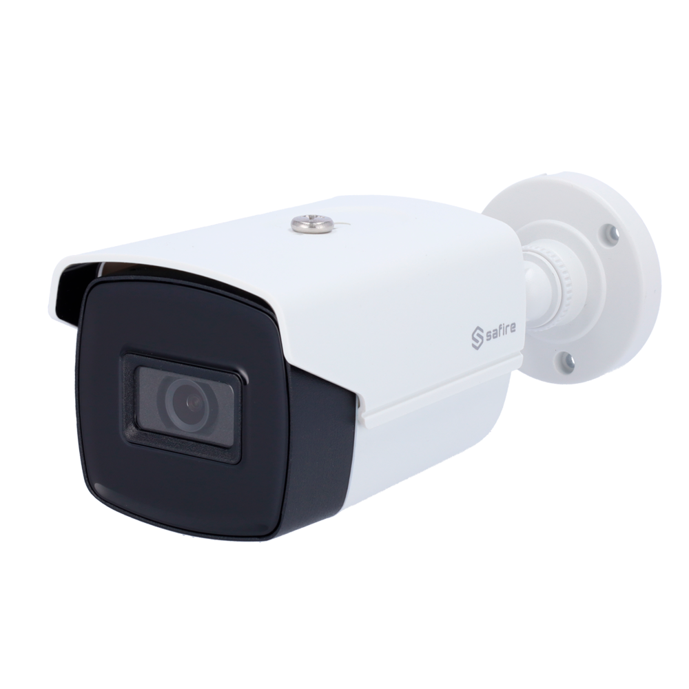 Telecamera Bullet Safire Gamma ULTRA - Uscita 4 in 1 - 8 Mpx CMOS ad alte prestazioni CMOS Ultra Low Light - Lente fissa 2.8 mm - Smart IR Matrix portata 60 m | WDR (130 dB) - Impermeabile IP67