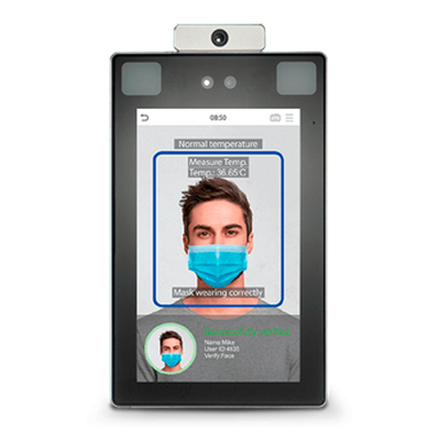 Control de acceso - Detección de fiebre y mascarilla - Rostro y palma - 30.000 rostros | 1.000.000 de registros - TCP/IP | Apto para exterior IP68 - Software ZKBioAccess / ZKBio CVSecurity