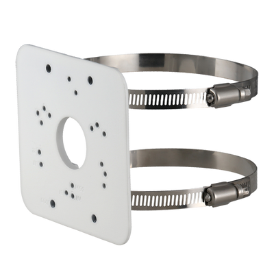 Pole/lamppost bracket - For bullet or dome cameras - Diameter range 80~150 mm - Suitable for outdoor - White color - Hollow pin