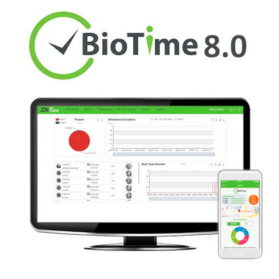 Licencia para app de seguimiento de asistencia y control de acceso - Capacidad 20 usuarios - Pago único - Multilingüe | Fichaje remoto geolocalizado - Solicitud de vacaciones y ausencias - Requiere software ZK-BIOTIME8-x