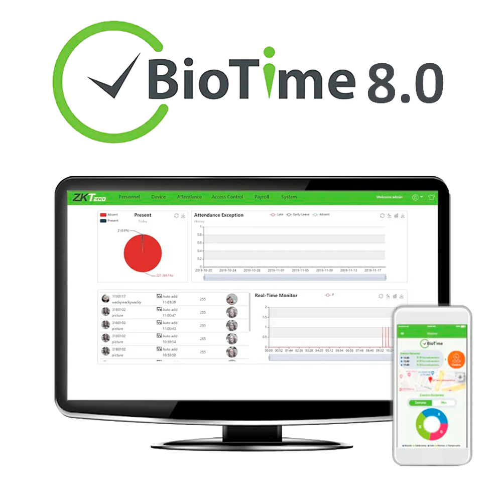 Licenza software per controllo accessi e presenze - Capacità 10 dispositivi | 500 utenti - Architettura Server/Browser | 1 app mobile - Multilingue | Funzioni avanzate - Molteplici rapporti di orari - Base di dati professionale SQL