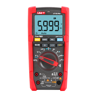 Digital multimeter - LCD display up to 6000 counts - DC and AC voltage measurement up to 1000V - DC and AC intensity measurement up to 10A - High AC precision with True RMS function - Resistance, capacitance and frequency measurement - Measuring