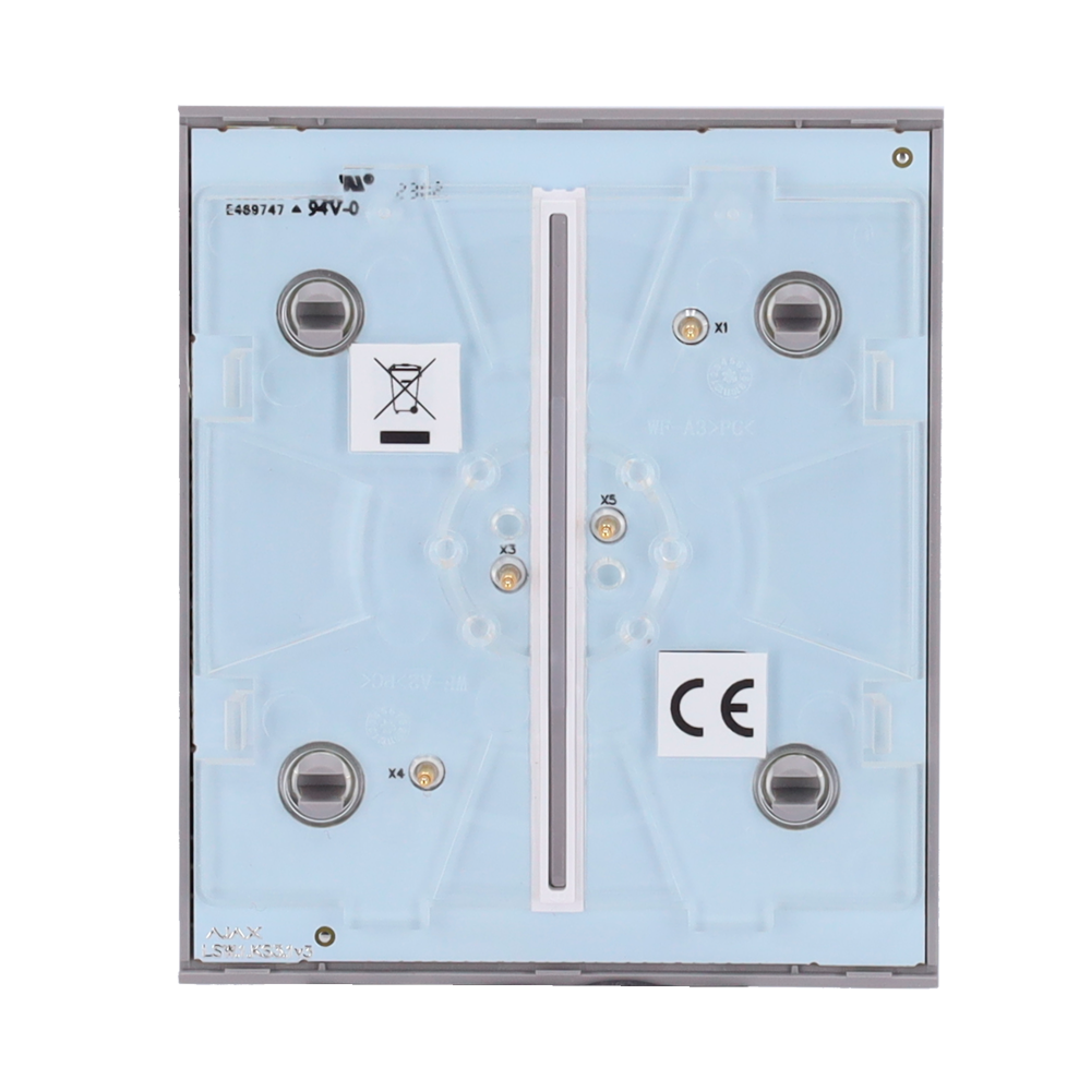 Ajax - LightSwitch CenterButton - Double Light Switch Touch Panel - Compatible with AJ-LIGHTCORE-2G - LED Backlight - Contactless Center Touch Panel - Gray Color