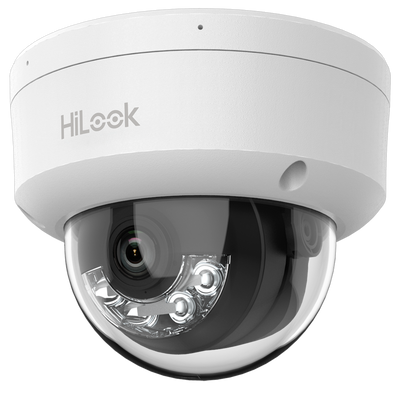 HiLook - Telecamera Dome IP - Risoluzione 4 Megapixel (2560x1440) - Ottica 2.8 mm | Microfono integrato - Luce ibrida 20 m | PoE IEEE802.3af - Rilevamento del movimento 2.0 (solo persone)