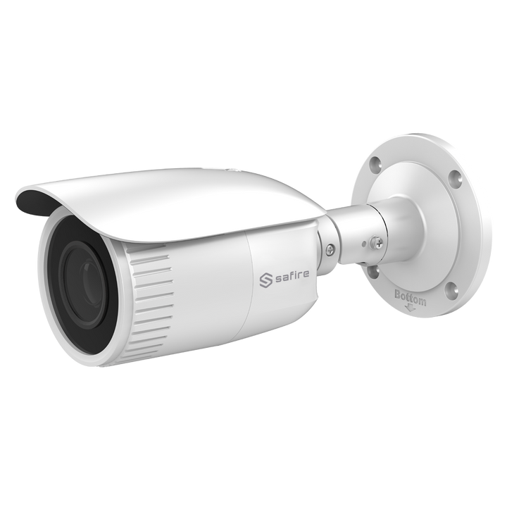 Telecamera Bullet IP 4 Megapixel - 1/3" Progressive Scan CMOS - Compressione H.265+ / H.265 - Lente motorizzata 2.8~12 mm Autofocus - Matrix IR Portata 30 m - IP67 | WDR | Audio | Allarmi